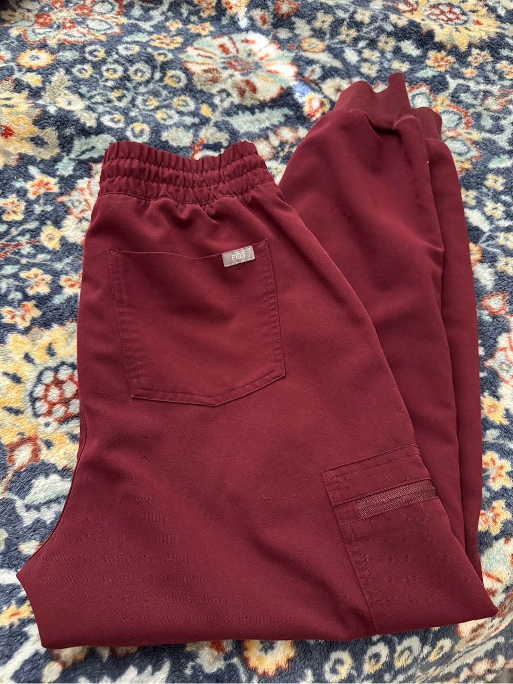 Figs Maroon Technical Collection Scrub Pants